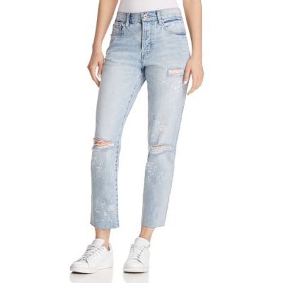 Pistola High Rise Straight Leg Distressed Astrology Sign Constellation Jeans 25 - Picture 1 of 10